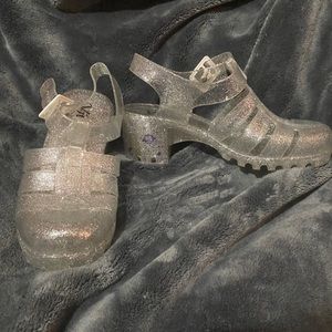 90s glittery jelly shoes
